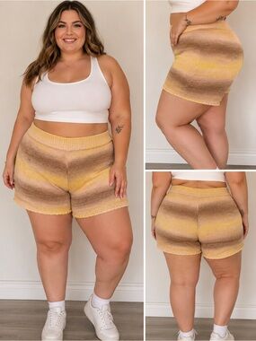 Something Navy Poppy Ombre Sweater Shorts NWT